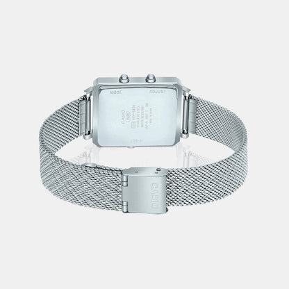 Enticer Men Quartz Black Dial Analog-Digital Mesh Watch A2085