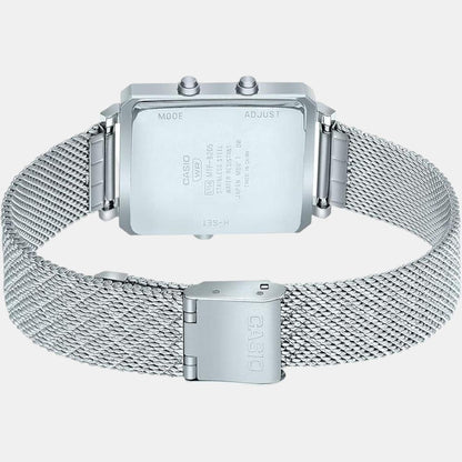 Enticer Men Quartz Blue Dial Analog-Digital Mesh Watch A2087