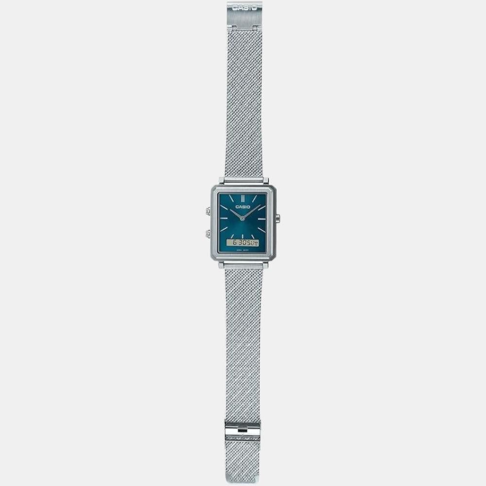 Enticer Men Quartz Blue Dial Analog-Digital Mesh Watch A2087