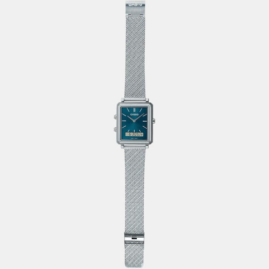 Enticer Men Quartz Blue Dial Analog-Digital Mesh Watch A2087