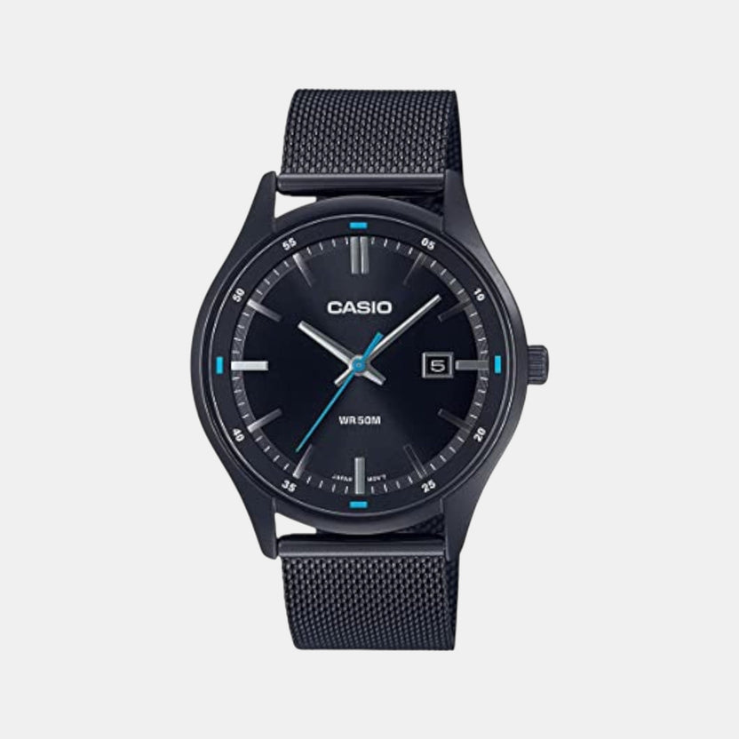 Enticer Men Quartz Black Dial Analog Mesh Watch A2103