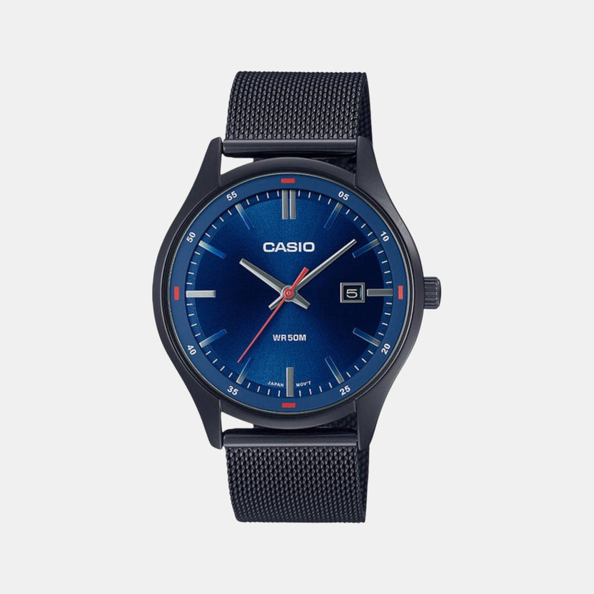 Enticer Men Quartz Blue Dial Analog Mesh Watch A2104