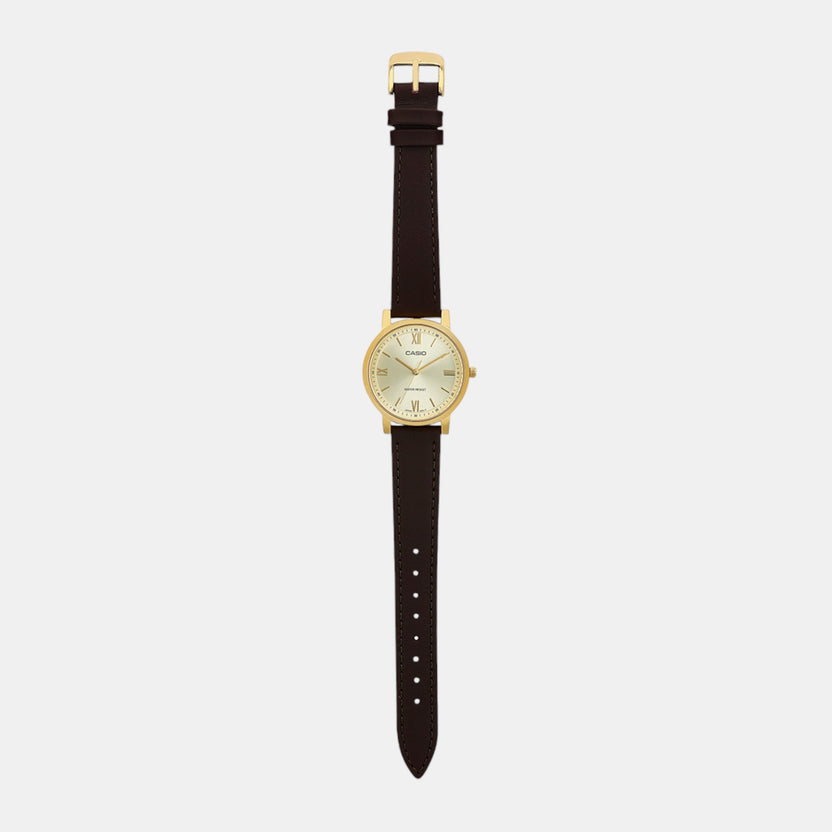 Enticer Women Quartz Gold Dial Analog Leather Watch A2159