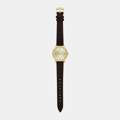 Enticer Women Quartz Gold Dial Analog Leather Watch A2159