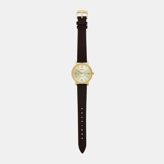 Enticer Women Quartz Gold Dial Analog Leather Watch A2159