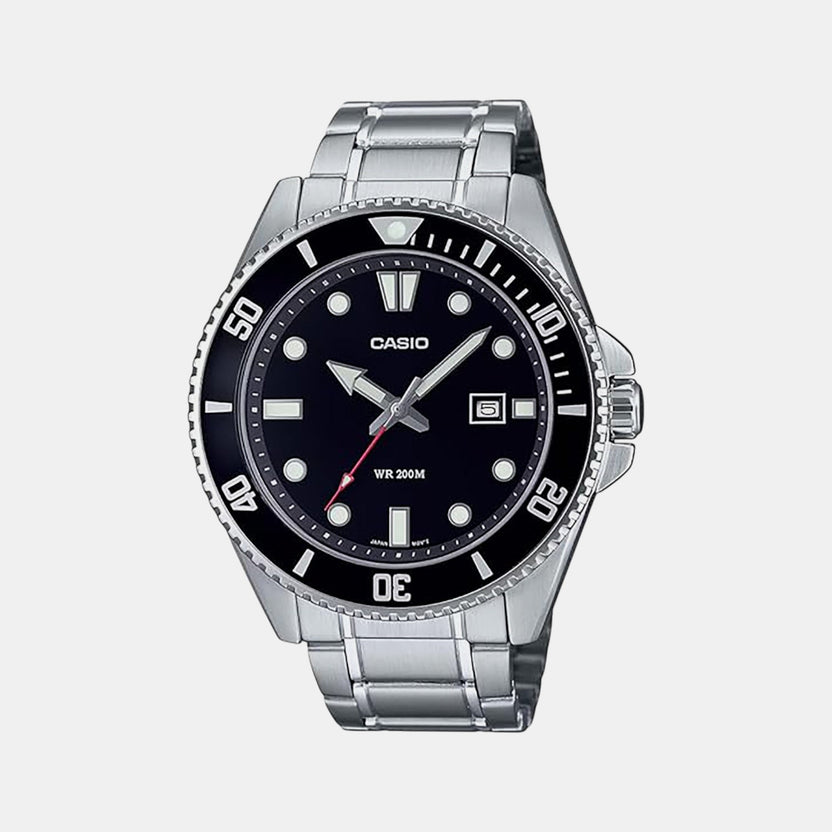 Enticer Men Quartz Black Dial Analog Stainless Steel Watch A2189