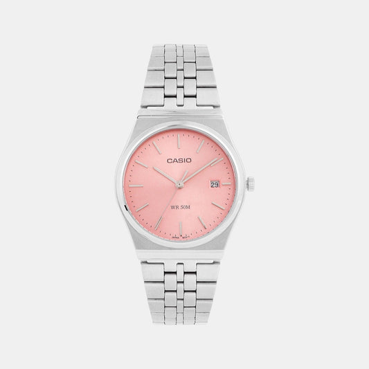 Enticer Men Quartz Pink Dial Analog Stainless Steel Watch A2200