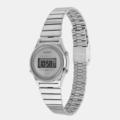 Casio Vintage Unisex Quartz Silver Dial Digital Stainless Steel Watch A2232