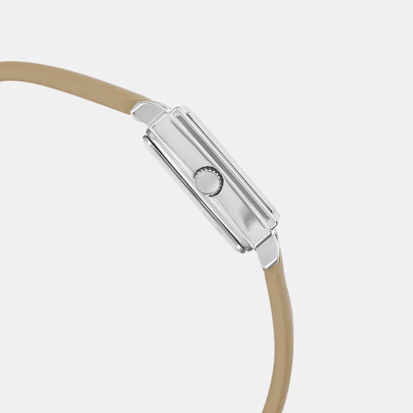 Casio Enticer Women Quartz Beige Dial Analog Leather Watch A2235