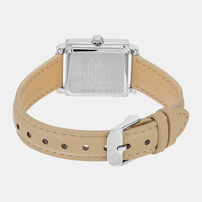 Casio Enticer Women Quartz Beige Dial Analog Leather Watch A2235