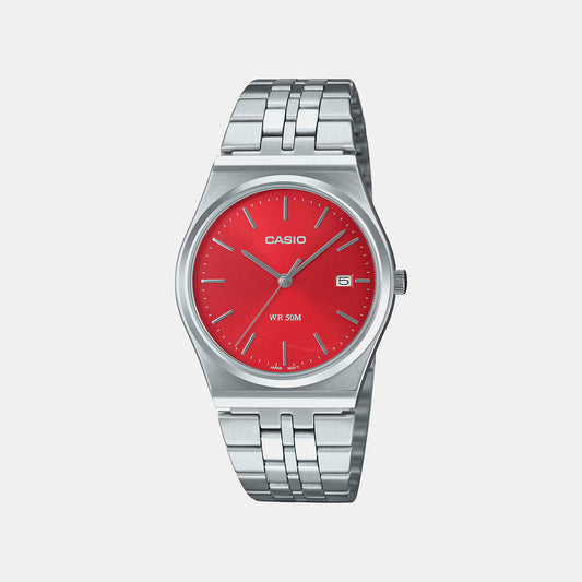 Enticer Men Quartz Red Dial Analog Stainless Steel Watch A2237