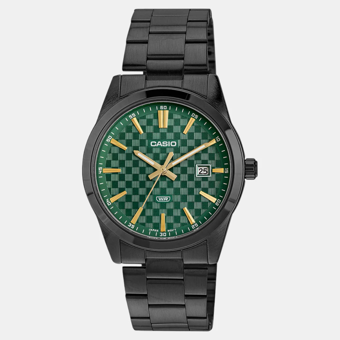 Casio Enticer Men Quartz Green Dial Analog Stainless Steel Watch A2240