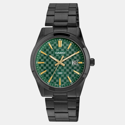 Casio Enticer Men Quartz Green Dial Analog Stainless Steel Watch A2240