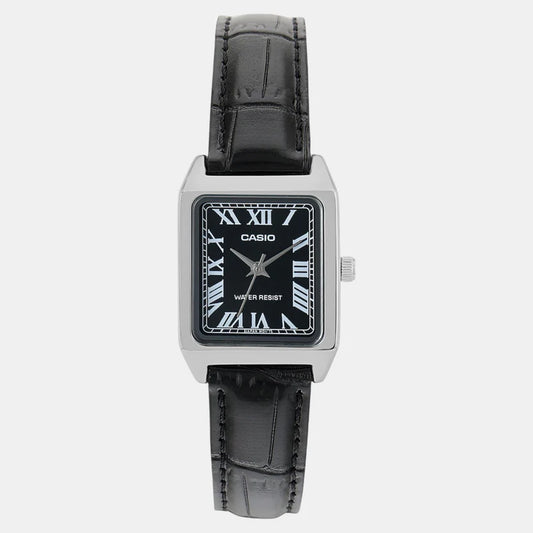 Casio Enticer Women Quartz Black Dial Analog Leather Watch A2286