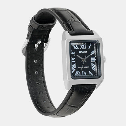 Casio Enticer Women Quartz Black Dial Analog Leather Watch A2286