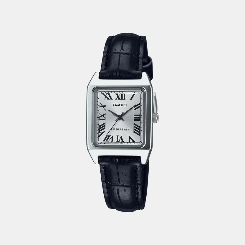 Casio Enticer Women Quartz Silver Dial Analog Leather Watch A2287