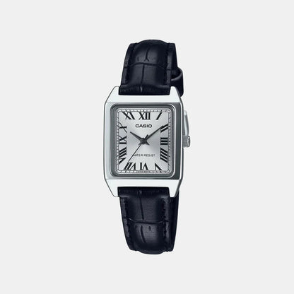 Casio Enticer Women Quartz Silver Dial Analog Leather Watch A2287