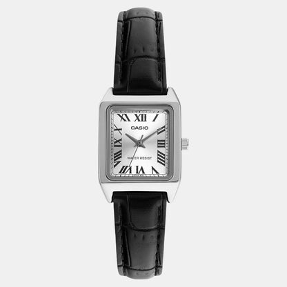 Casio Enticer Women Quartz Silver Dial Analog Leather Watch A2287