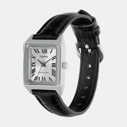 Casio Enticer Women Quartz Silver Dial Analog Leather Watch A2287