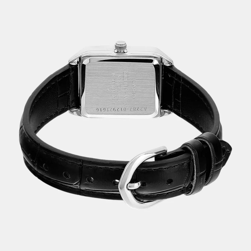 Casio Enticer Women Quartz Silver Dial Analog Leather Watch A2287