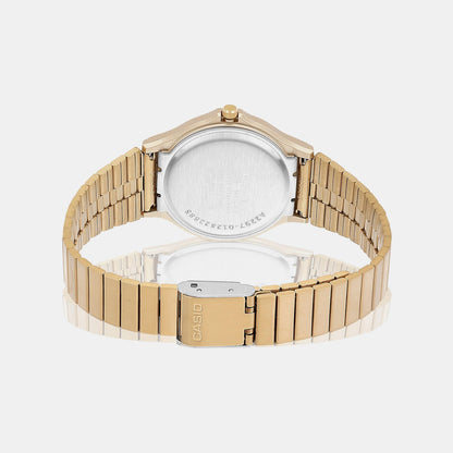 Youth Unisex Quartz Gold Dial Analog Stainless Steel Watch A2297
