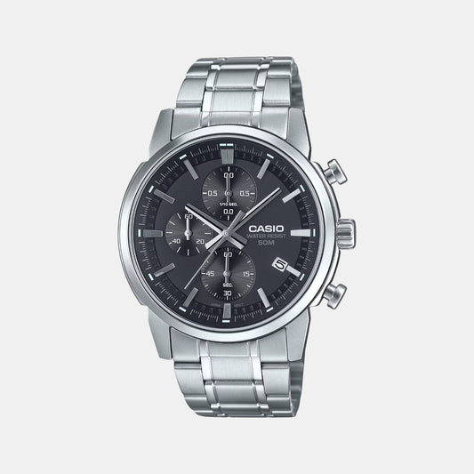 Enticer Men Quartz Black Dial Chronograph Stainless Steel Watch A2302