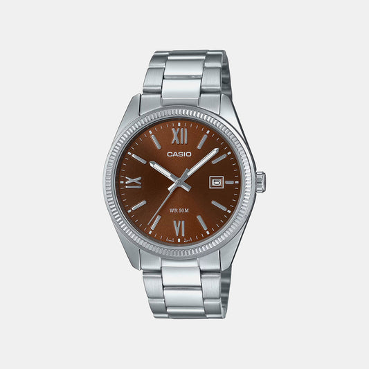 Enticer Men Quartz Brown Dial Analog Stainless Steel Watch A2342
