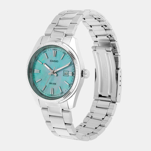 Casio Enticer Women Quartz Blue Dial Analog Stainless Steel Watch A2363