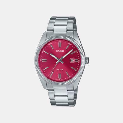 Enticer Men Quartz Red Dial Analog Stainless Steel Watch A2367