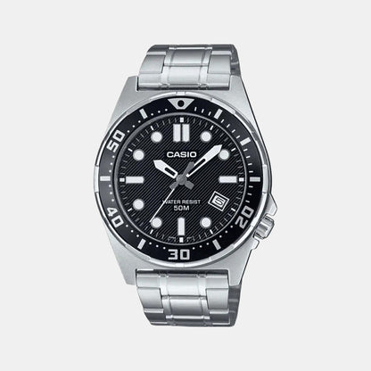 Enticer Men Quartz Black Dial Analog Stainless Steel Watch A2376