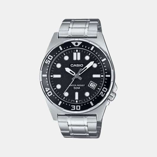 Enticer Men Quartz Black Dial Analog Stainless Steel Watch A2376