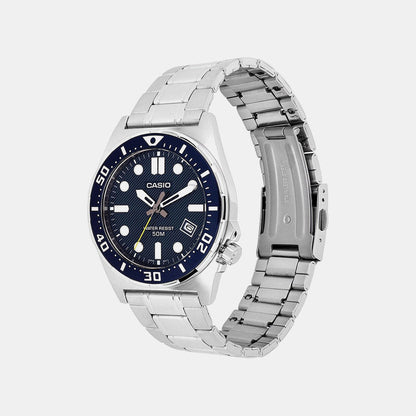 Enticer Men Quartz Blue Dial Analog Stainless Steel Watch A2377
