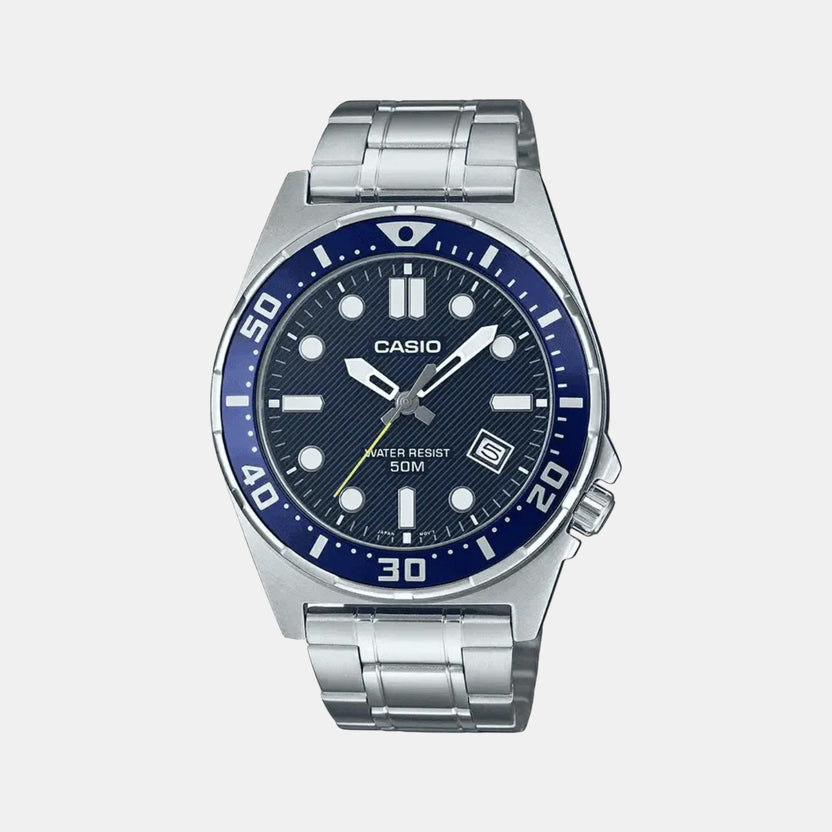 Enticer Men Quartz Blue Dial Analog Stainless Steel Watch A2377