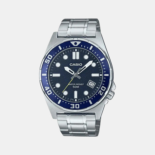 Enticer Men Quartz Blue Dial Analog Stainless Steel Watch A2377