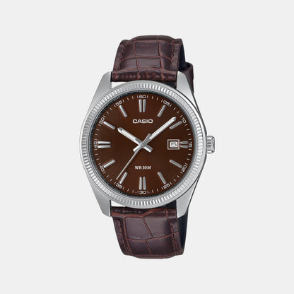 Enticer Men Quartz Brown Dial Analog Leather Watch A2397