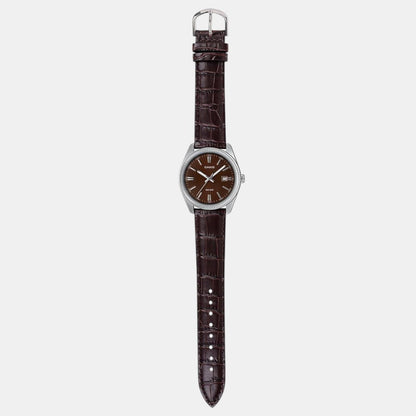 Enticer Men Quartz Brown Dial Analog Leather Watch A2397