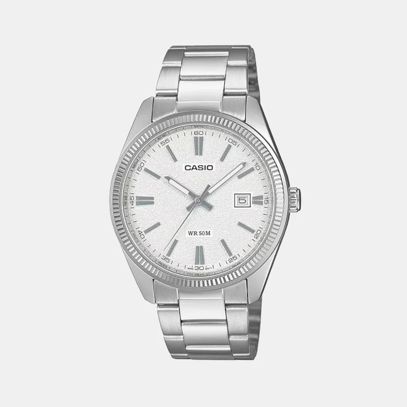 Casio Enticer Men Quartz White Dial Analog Stainless Steel Watch MTP-1302DA-7AV A2488