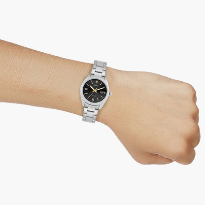 Enticer Women Quartz Black Dial Analog Stainless Steel Watch A474