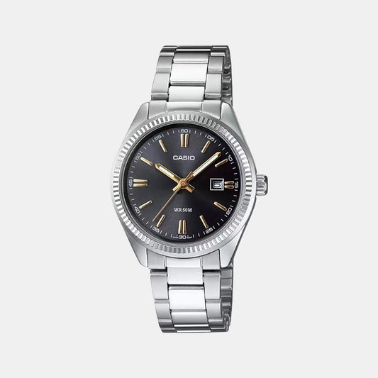 Enticer Women Quartz Black Dial Analog Stainless Steel Watch A474