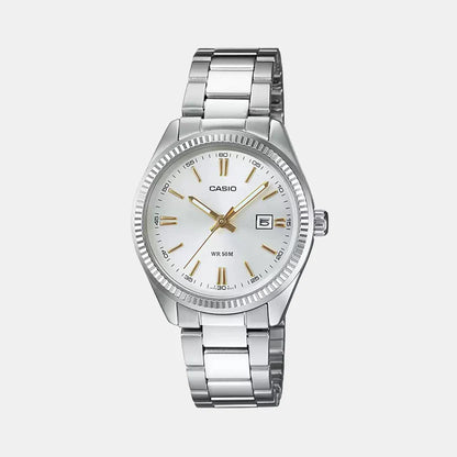 Casio Enticer Women Quartz White Dial Analog Stainless Steel Watch A475