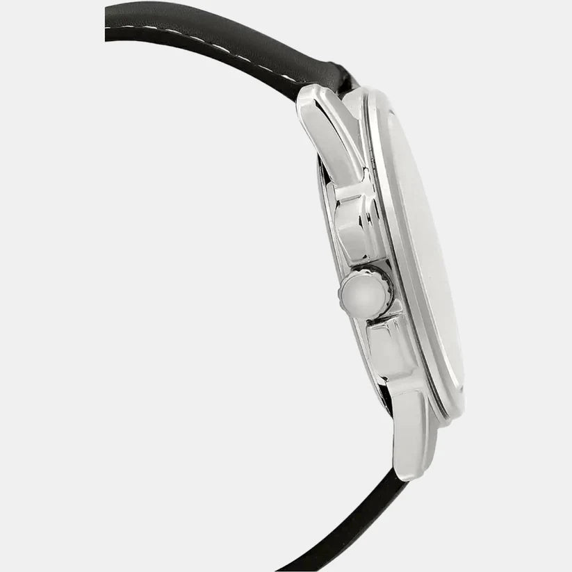 Casio Enticer Men Quartz White Dial Analog Leather Watch A553