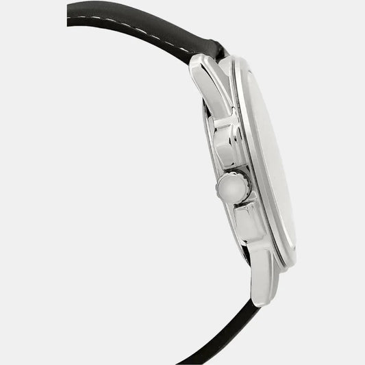 Casio Enticer Men Quartz White Dial Analog Leather Watch A553