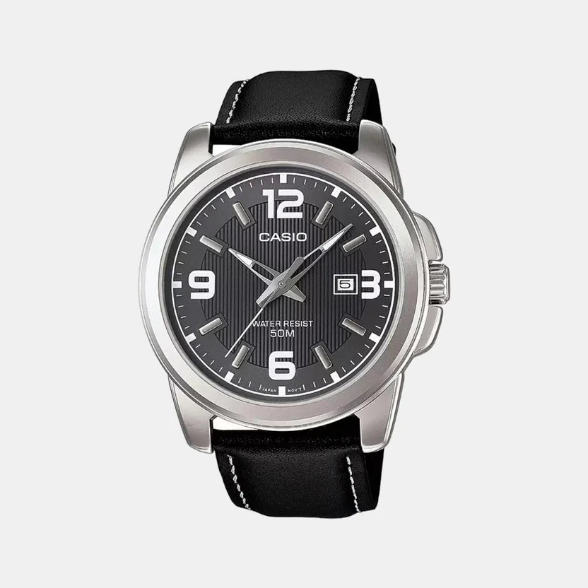 Casio Enticer Men Quartz Black Dial Analog Leather Watch A554