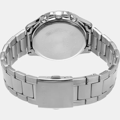 Casio Enticer Men Quartz Black Dial Chronograph Stainless Steel Watch A832