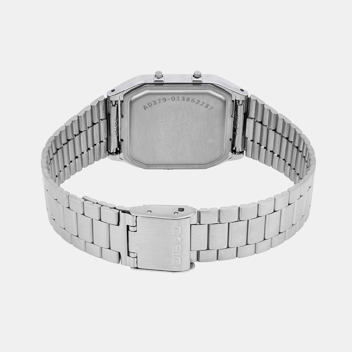 Vintage Unisex Quartz Orange Dial Analog-Digital Stainless Steel Watch AD279