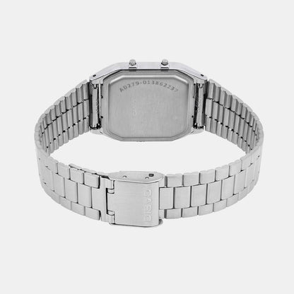 Vintage Unisex Quartz Orange Dial Analog-Digital Stainless Steel Watch AD279