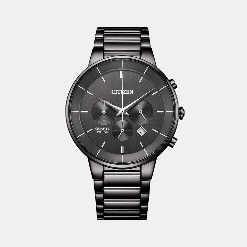 Citizen Men Quartz Grey Dial Chronograph Stainless Steel Watch AN8227-53H