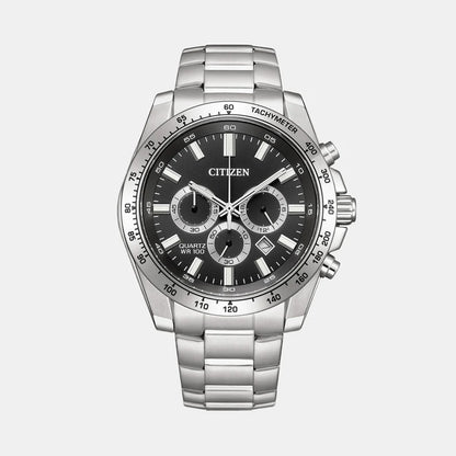 Citizen  Men Quartz Black Dial Chronograph Stainless Steel Watch AN8230-59E