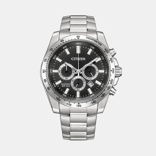Citizen  Men Quartz Black Dial Chronograph Stainless Steel Watch AN8230-59E