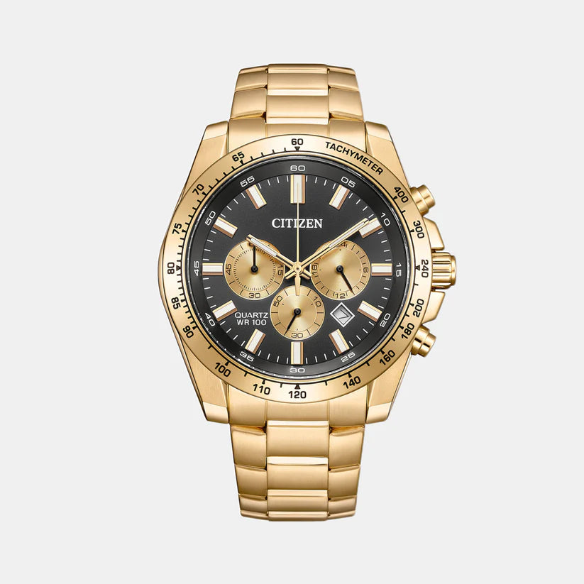 Citizen  Men Chronograph Black Dial Stainless Steel Watch AN8233-51E